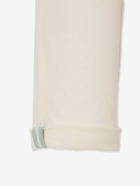 Pantalon garçon cérémonie chino en coton/lin beige+beige clair+bleu+marine foncé+vert sauge 13 - vertbaudet enfant 