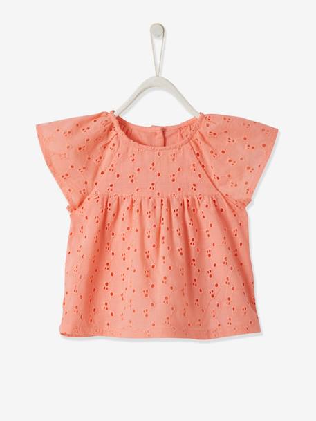 Blouse Bebe Fille En Broderie Anglaise Orange Vertbaudet