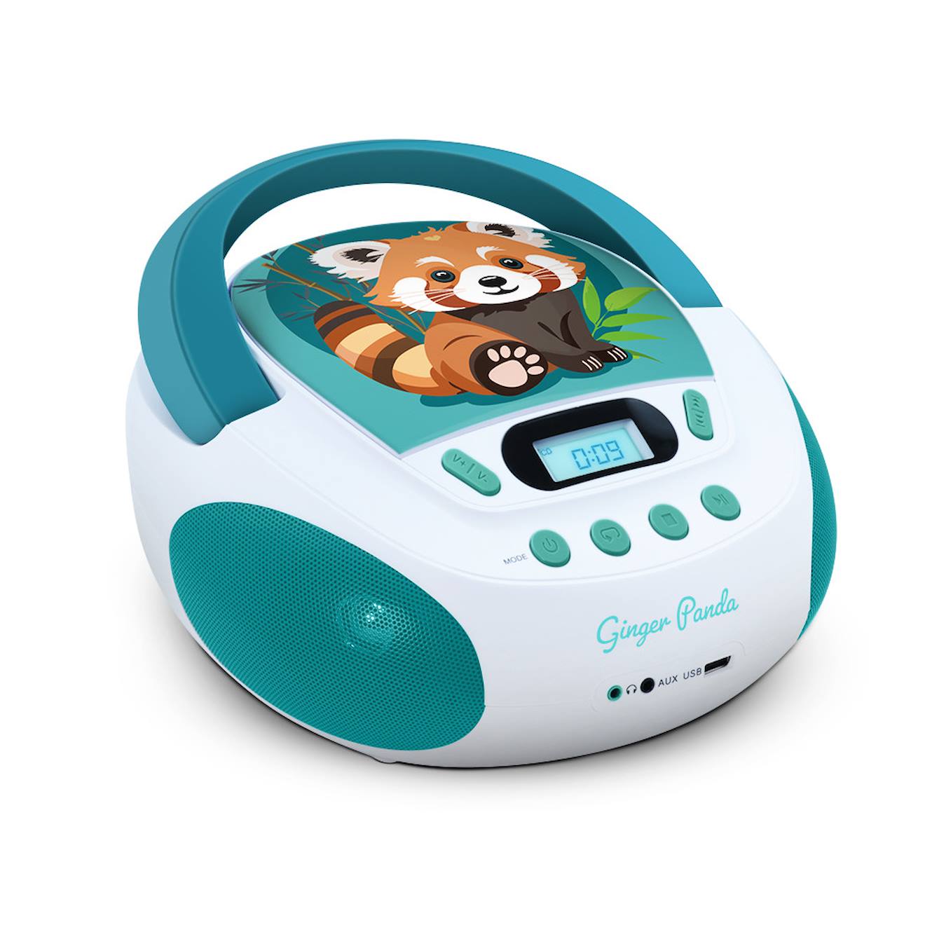 Lecteur Cd Mp3 Enfant Avec Port Usb Turquoise Foncé