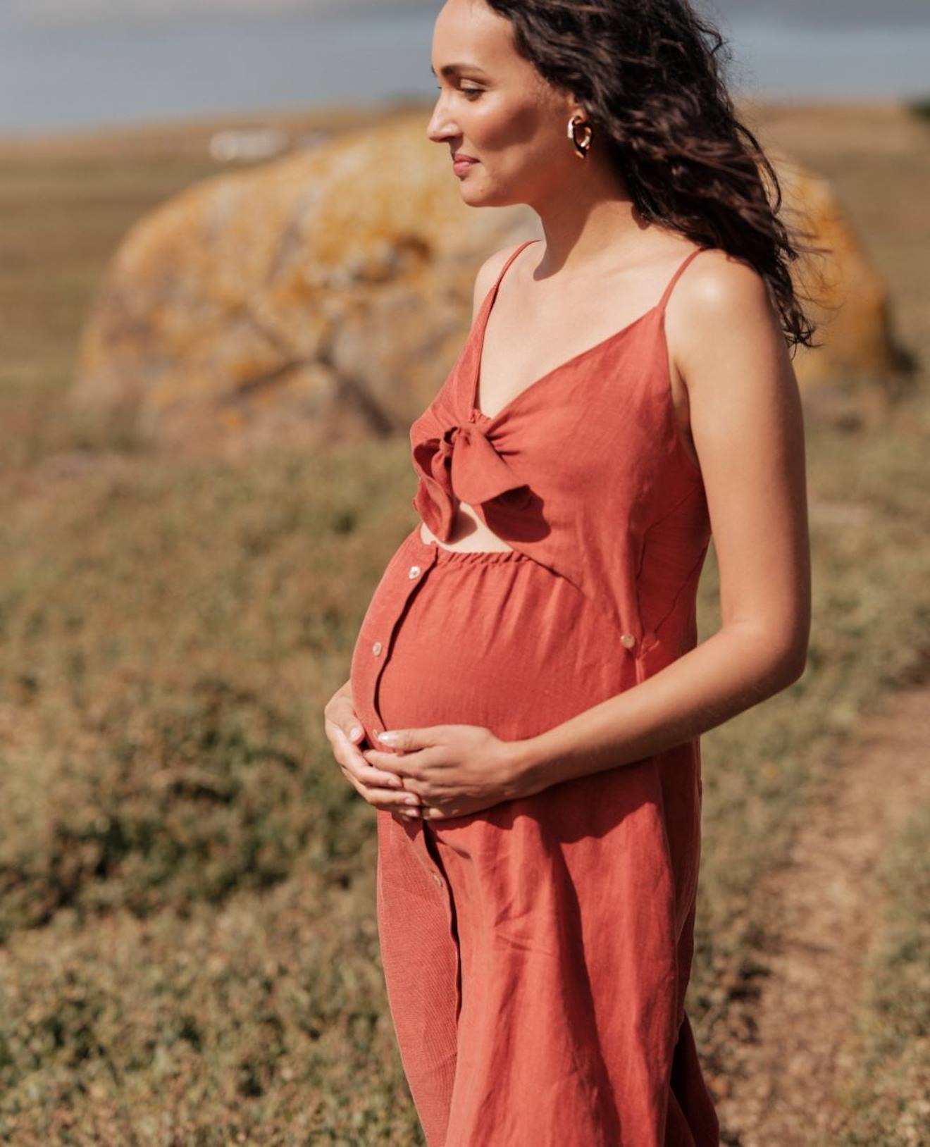 Robe D'allaitement Nolwenn Cuivre Robe D'allaitement Nolwenn Cuivre