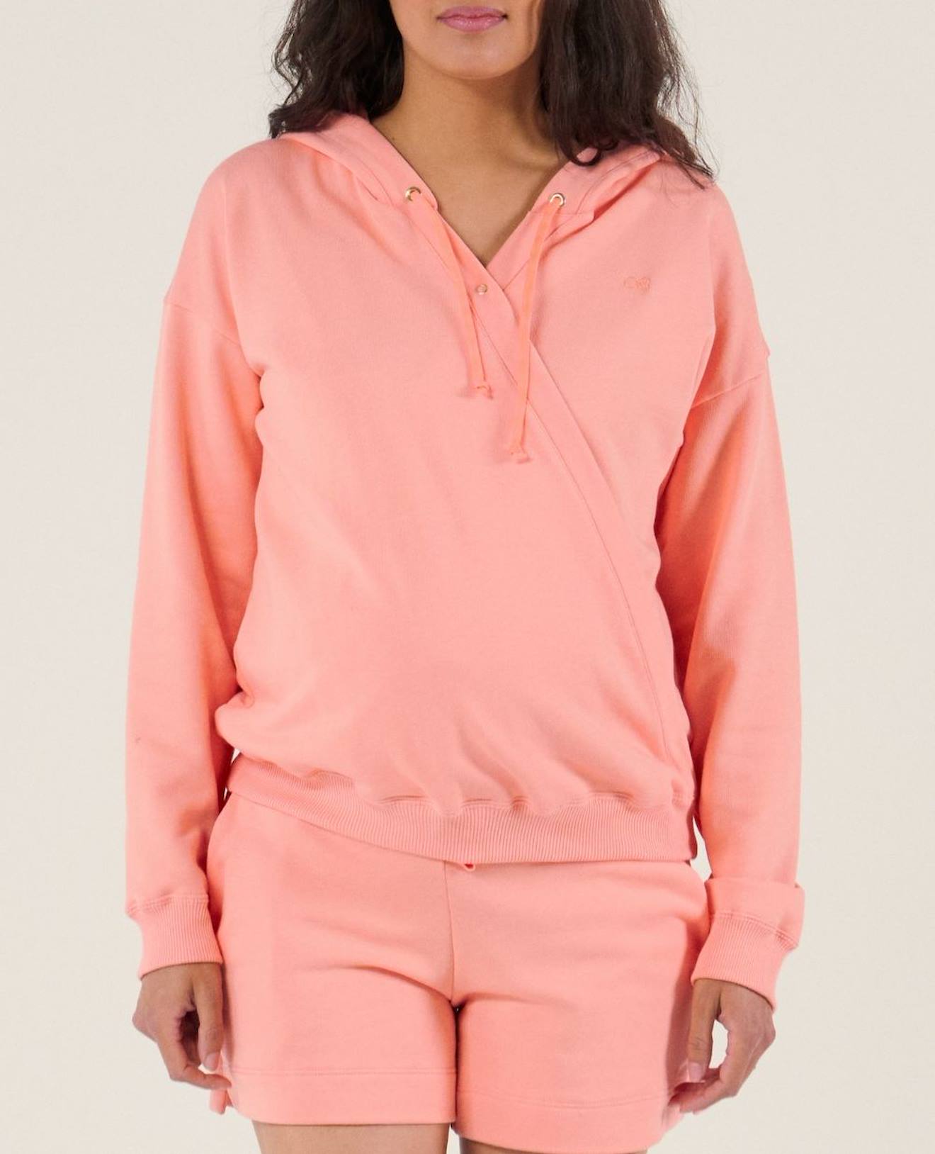 Sweat Hoodie De Grossesse Et D'allaitement Coconut Abricot Sweat Hoodie De Grossesse Et D'allaitement Coconut Abricot