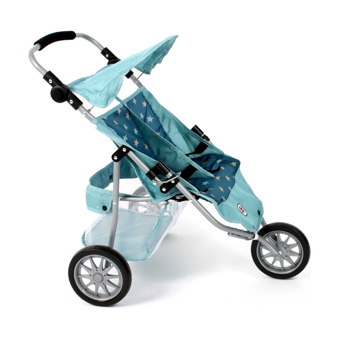 Poussette De Jogging Moderne À 3 Roues Pour Poupées Bleu