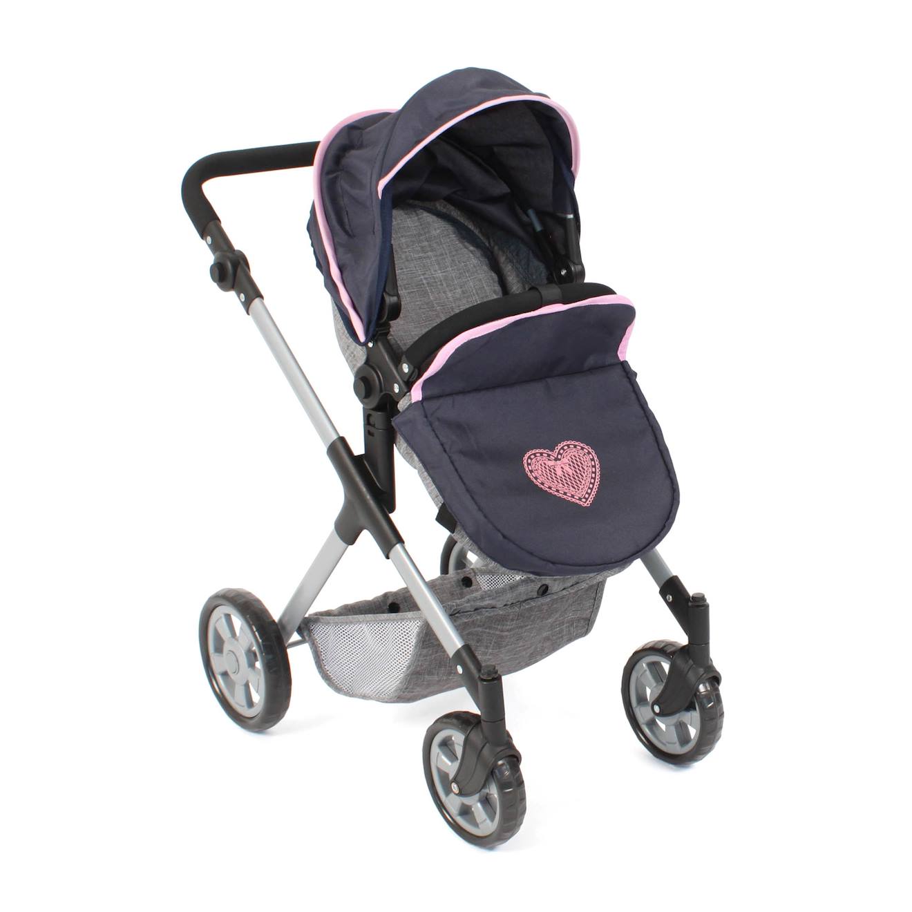 Poussette Pour Poupée Mila Gris Bleu