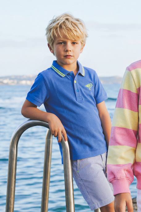 Polo brodé en coton enfant  - vertbaudet enfant
