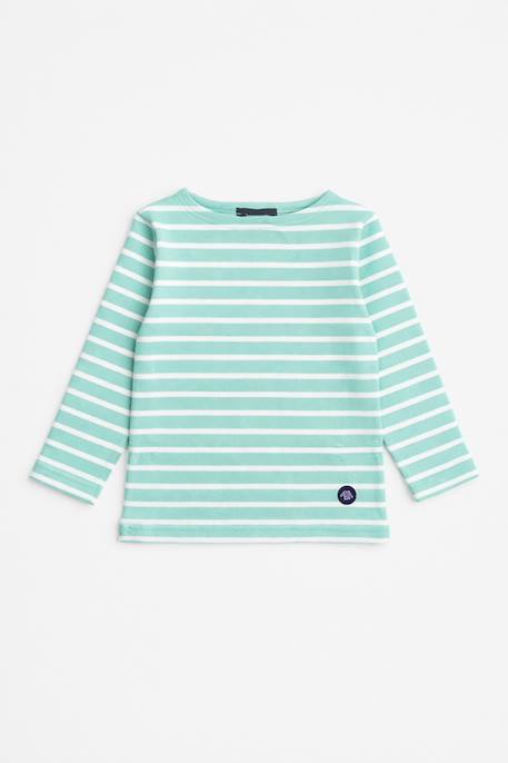 Fille-T-shirt, sous-pull-Marinière en coton épais enfant