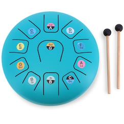 Jouet-Activités artistiques et musicales-Tongue drum en métal 11 notes