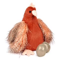 Jouet-Premier âge-Peluches-Peluche poule et ses œufs d'or 28 cm