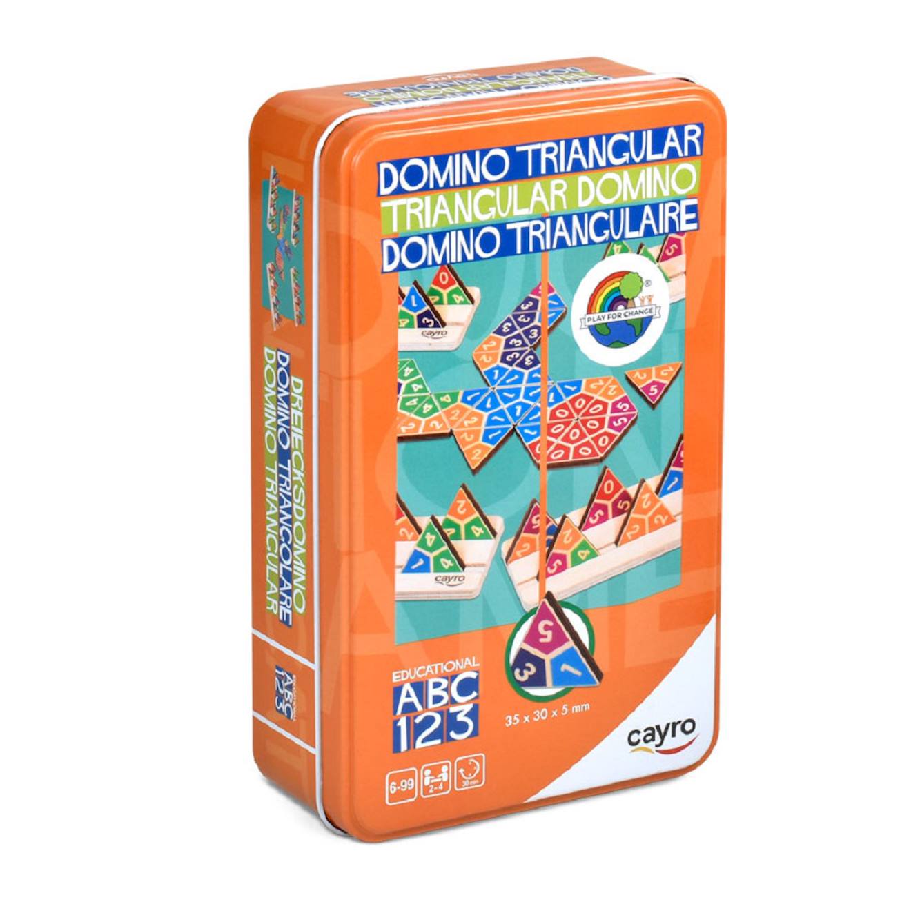 Domino Triangulaire En Boite Métal Orange