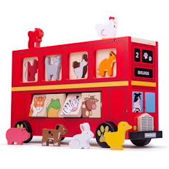 Jouet-Premier âge-Jeu à emboiter autobus des animaux