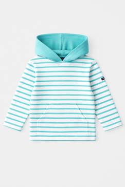 Garçon-T-shirt, polo, sous-pull-Marinière à capuche en coton épais enfant