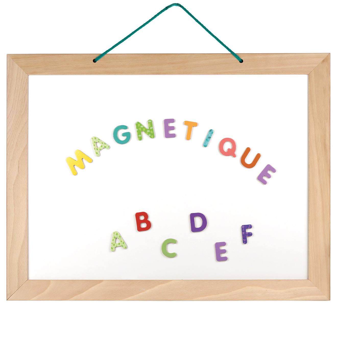Ardoise Réversible En Bois À Suspendre Beige