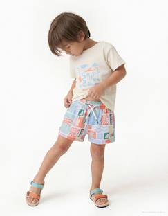 -Short de bain avec imprimé coloré et cordon de serrage