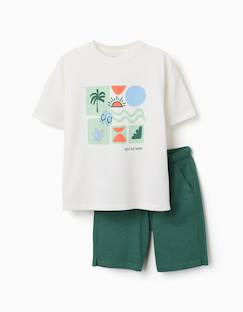 Ensemble t-shirt et short en coton avec imprimé  - vertbaudet enfant