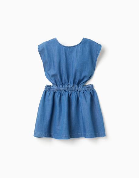 Robe courte sans manches en jean avec découpes  - vertbaudet enfant