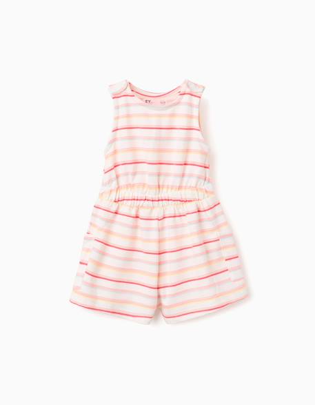 Bébé-Salopette, combinaison-Combishort en coton à rayures et poches cargo