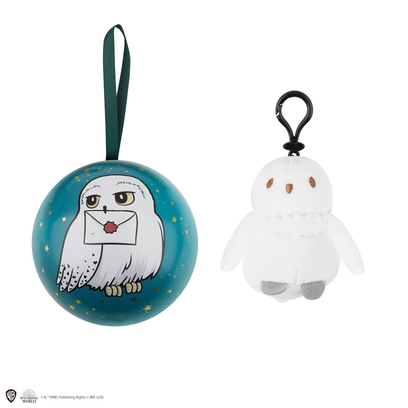 Capsule De Noël Avec Boule De Noël Et Porte-clés Peluche Hedwige - Harry Potter Bleu