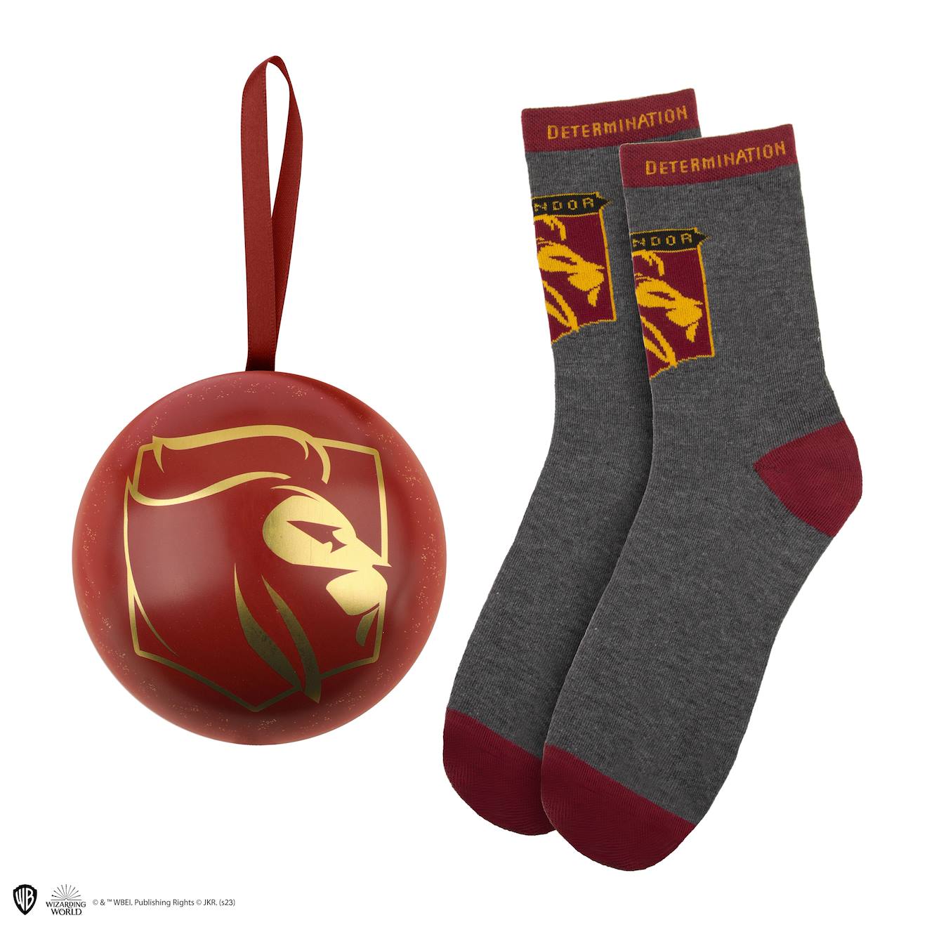 Capsule De Noël Avec Boule De Noël Et Chaussettes Gryffondor - Harry Potter Rouge