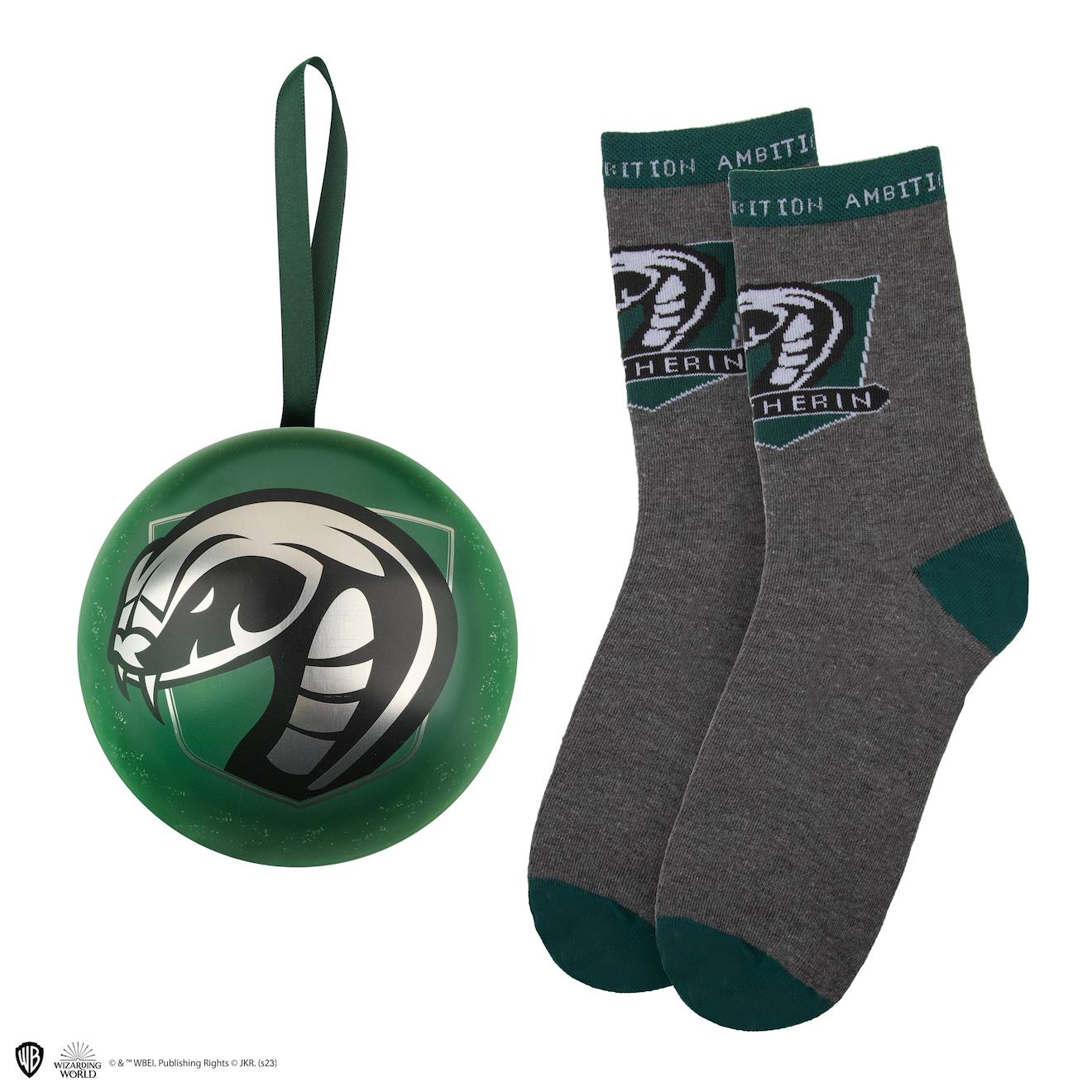 Capsule De Noël Avec Boule De Noël Et Chaussettes Serpentard - Harry Potter Vert