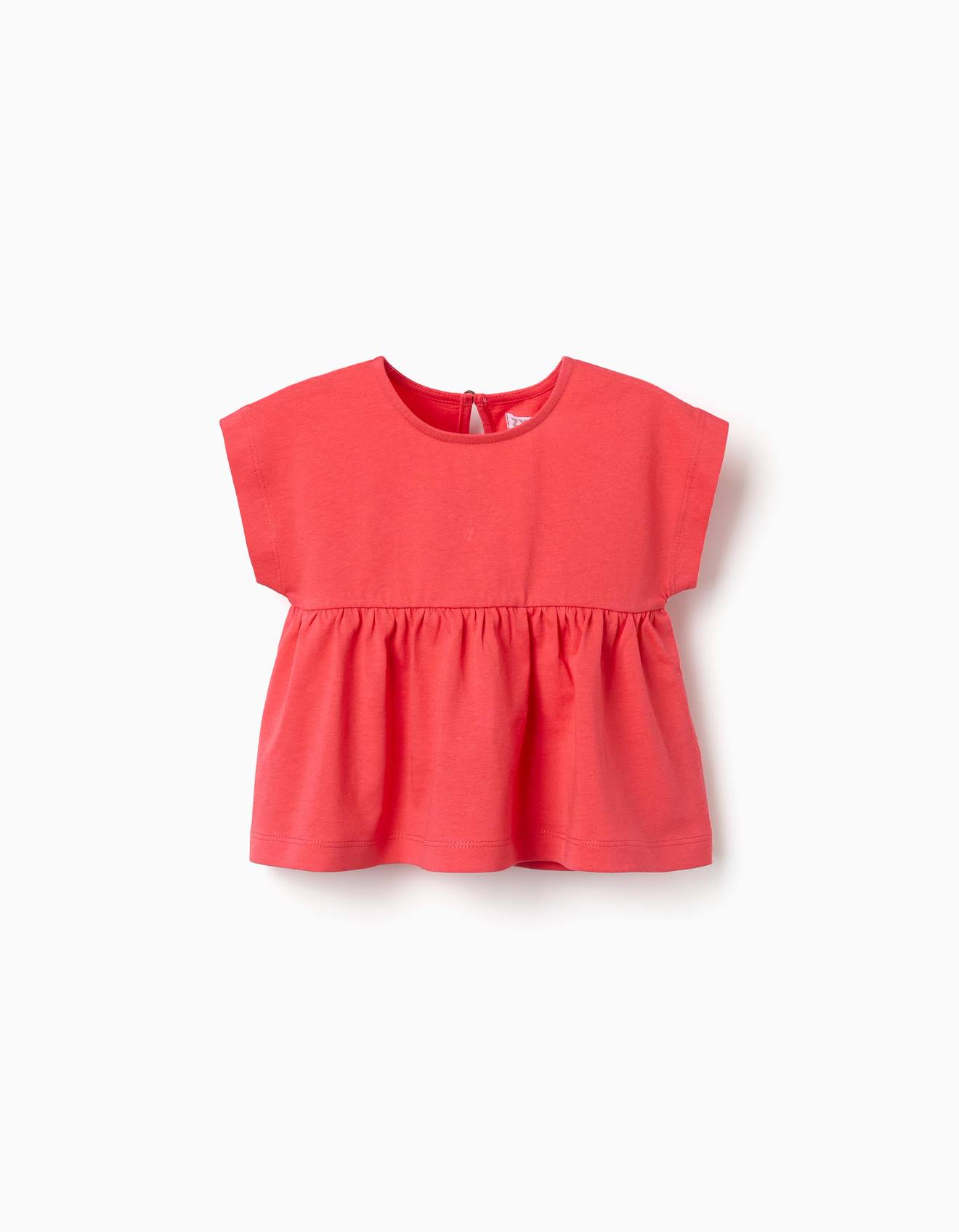 T-shirt En Coton Avec Ourlet Volants Rose 8 €