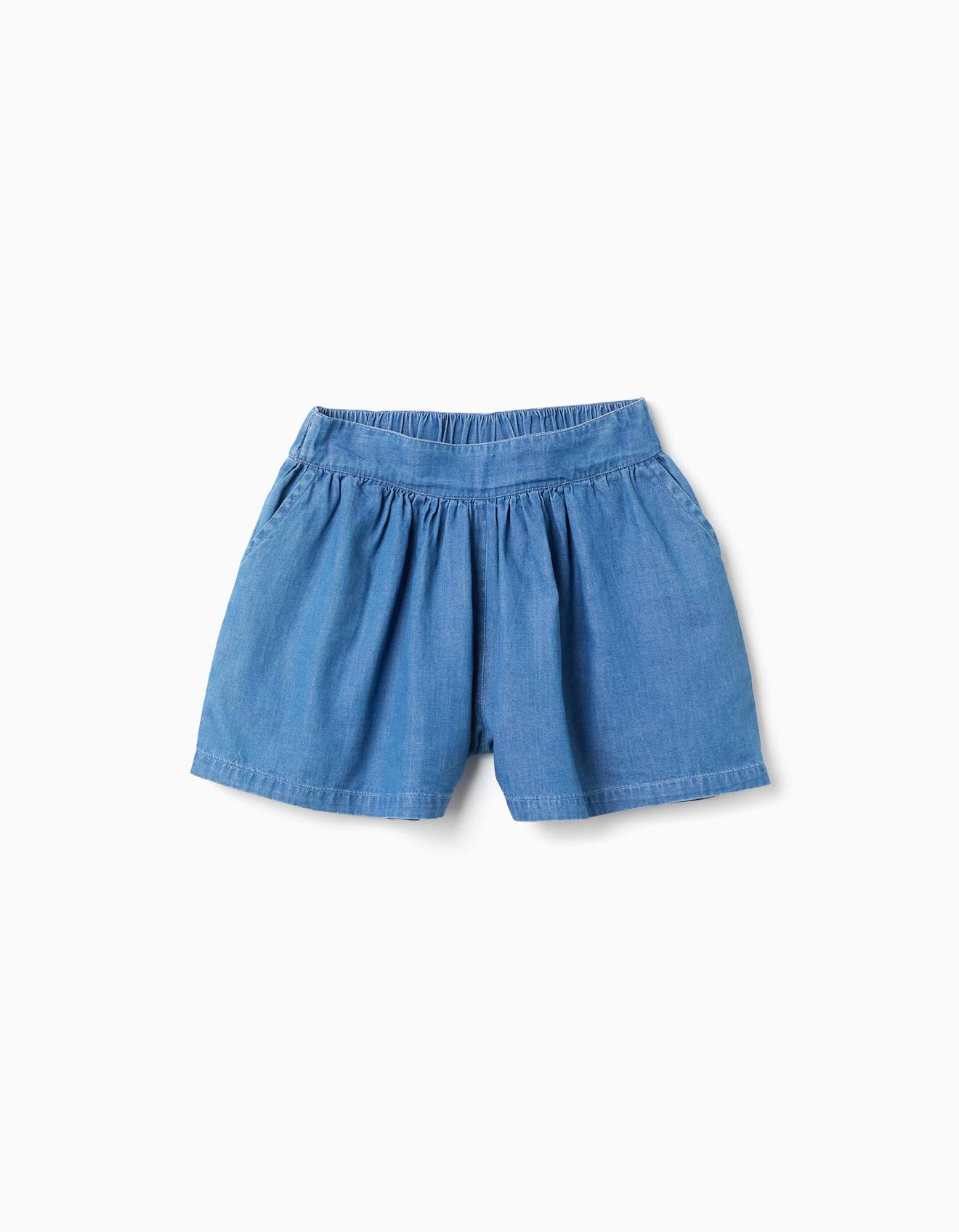 Short En Jean Avec Taille lastique Et Poches Bleu Clair 17 €