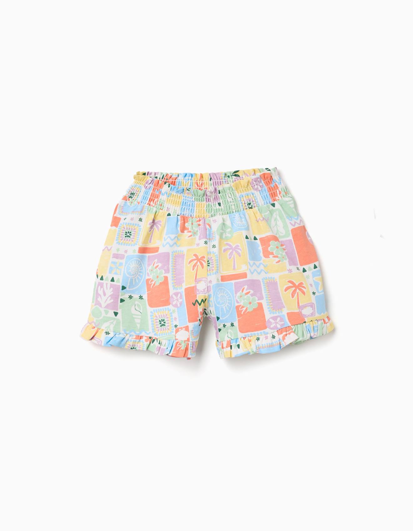 Short En Coton Avec Imprim Color Et Volants Blanc 12 €