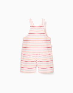 -Combishort en coton à rayures avec poches avant