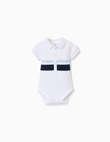 Bébé-Body polo en coton à rayures