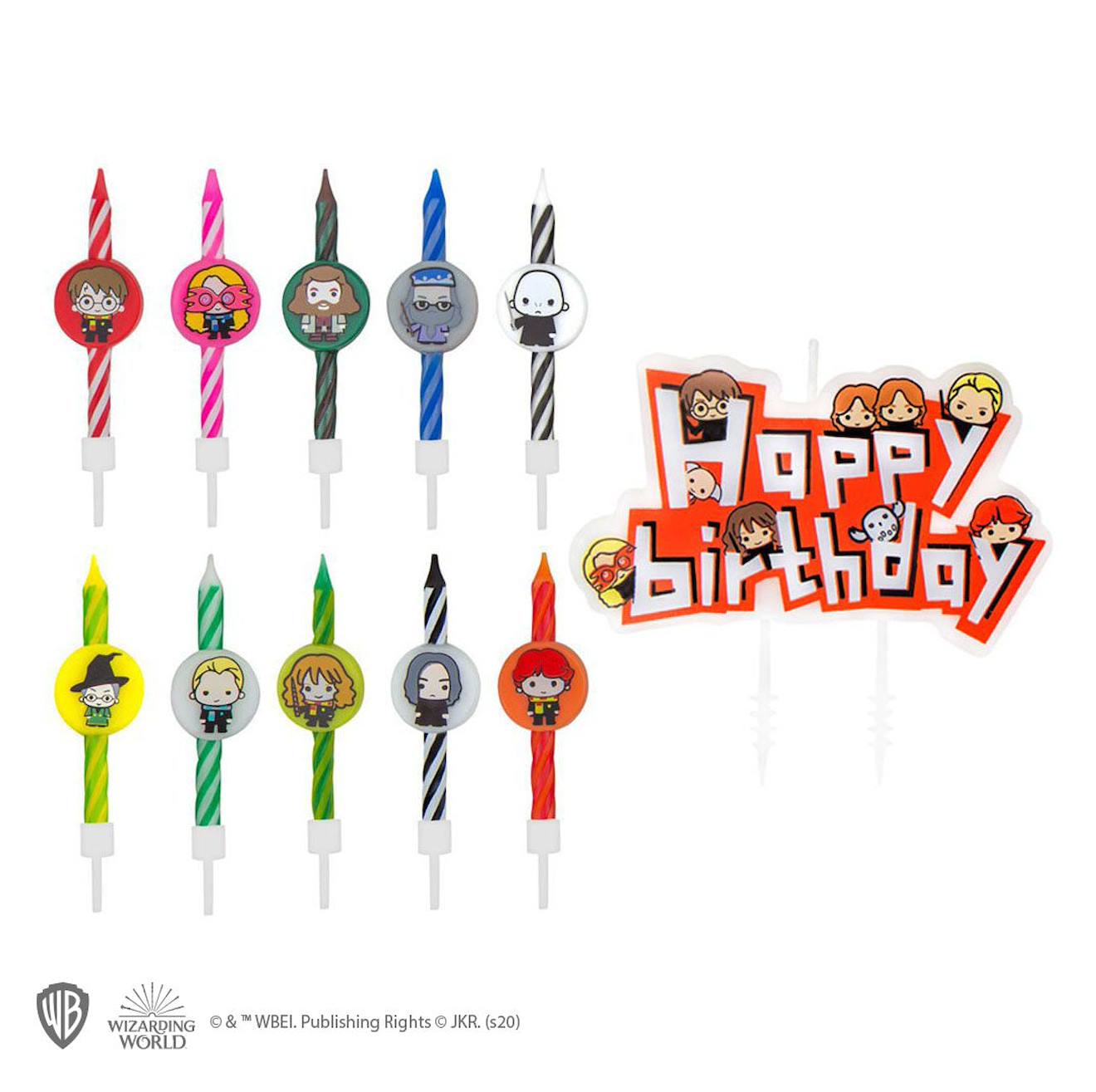 10 Bougies D'anniversaire Personnages Harry Potter & 1 Happy Birthday - Harry Potter Multicolore
