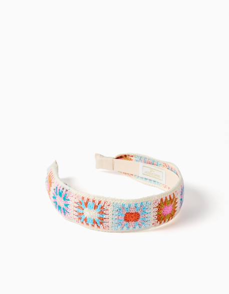 Serre-tête avec motif floral au crochet  - vertbaudet enfant