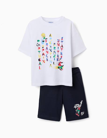 Garçon-T-shirt en coton + short avec looney tunes