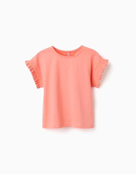 Bébé-T-shirt en coton avec manches à volants