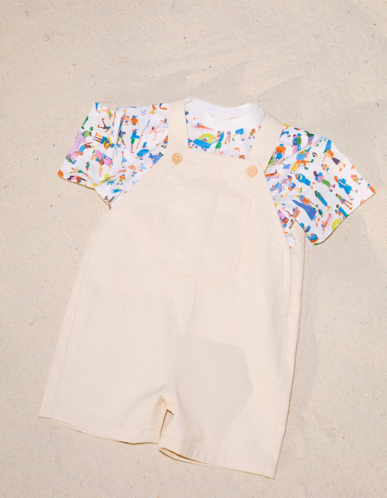 T-shirt Et Salopette Carolina Celas X Zippy Beige Clair 40$