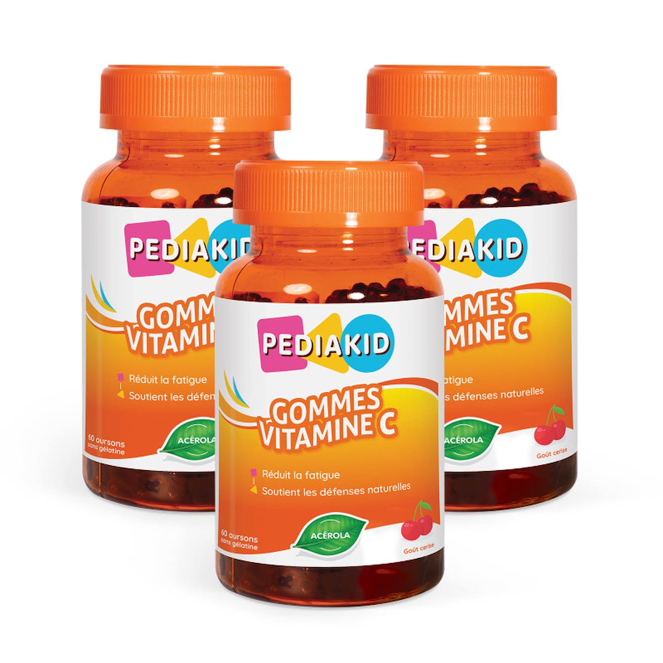 Gommes Vitamine C Enfant Énergie Fatigue Immunité 60 Oursons X3 Multicolore