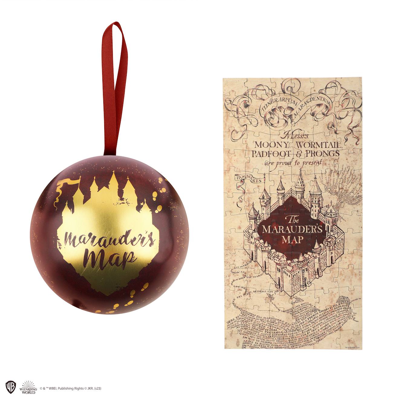Capsule De Noël Avec Boule De Noël Et Puzzle Carte Du Maraudeur - Harry Potter Marron