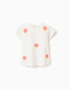 T-shirt en coton avec motif cerise  - vertbaudet enfant