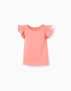 T-shirt avec manches à volants et col rond  - vertbaudet enfant