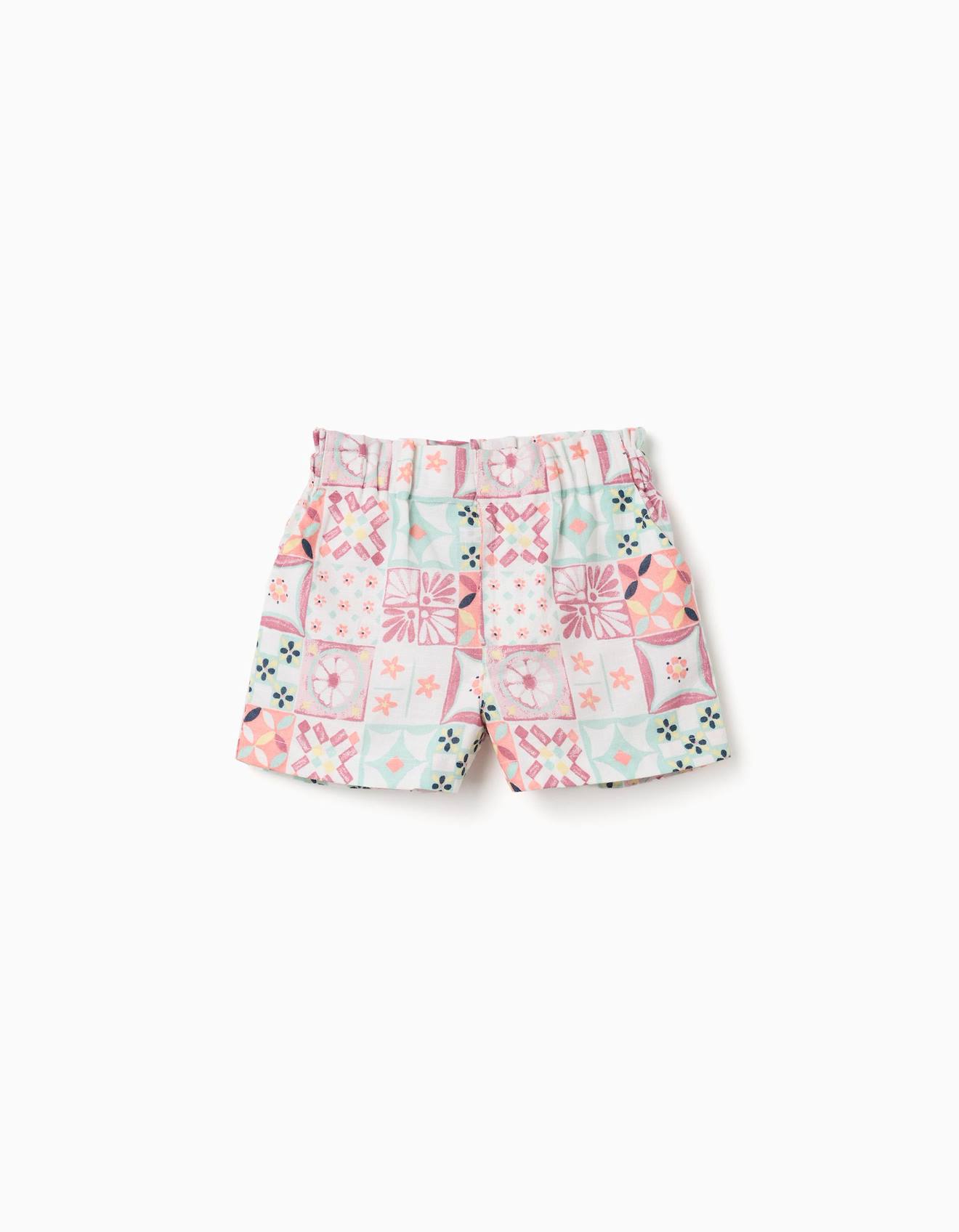Short En Coton Avec Motif Mosaque Blanc 17$