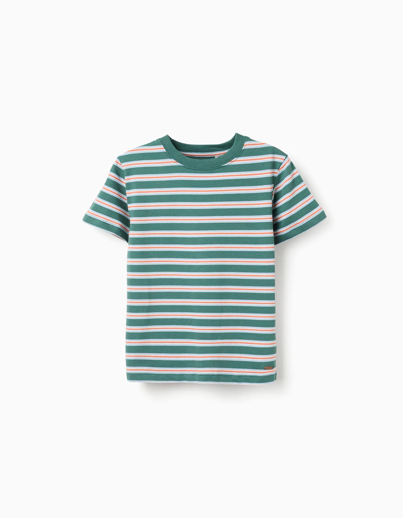T-shirt En Coton Rayures Vert Fonc 12 €