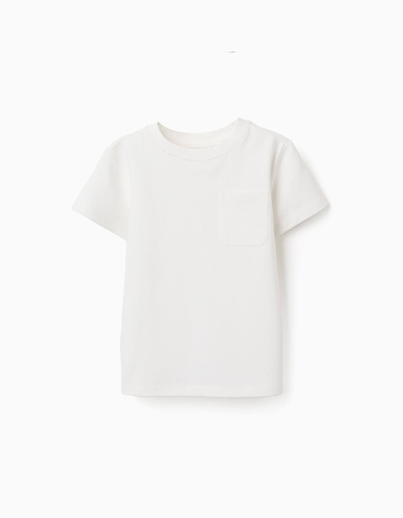 T-shirt En Coton Piqu Avec Poche Blanc 12 €