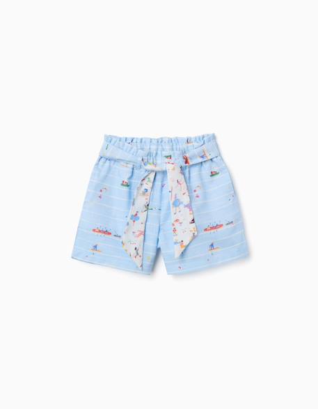 Fille-Short en coton avec imprimé carolina celas x zippy