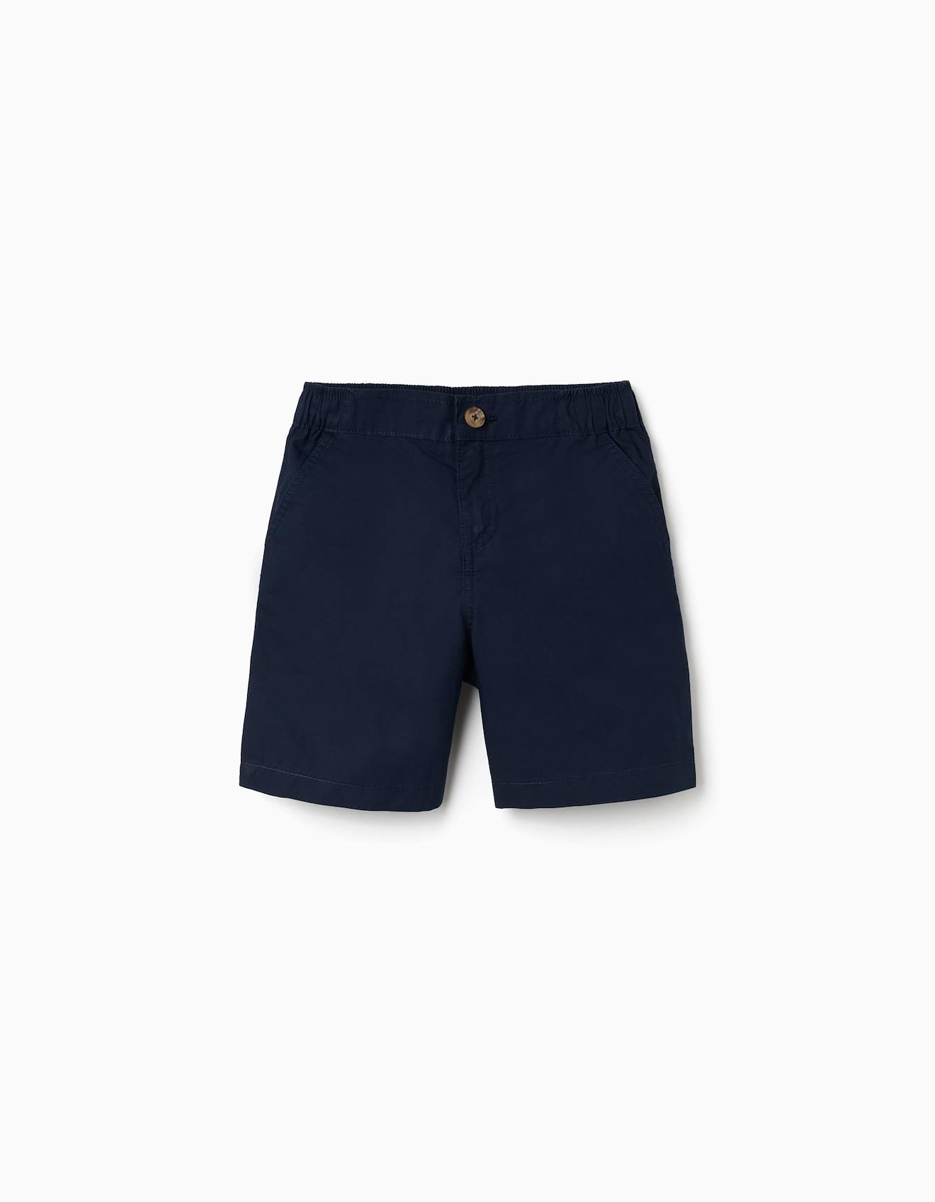Short Chino Midi En Popeline Bleu Fonc 17 €
