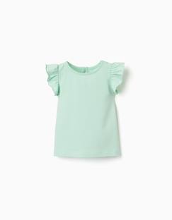 T-shirt avec manches à volants et col rond  - vertbaudet enfant