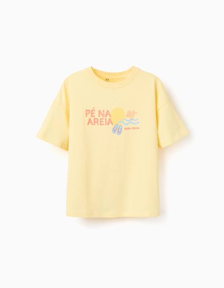 Garçon-T-shirt en coton avec imprimé banho de mar