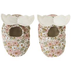 Chaussures-Chaussons avec ailes d'ange imprimé liberty (0-6 mois)