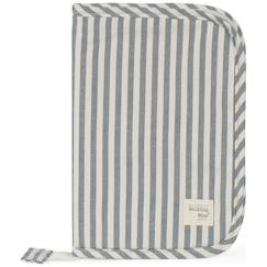 -Protège carnet de santé praliné rayures moka