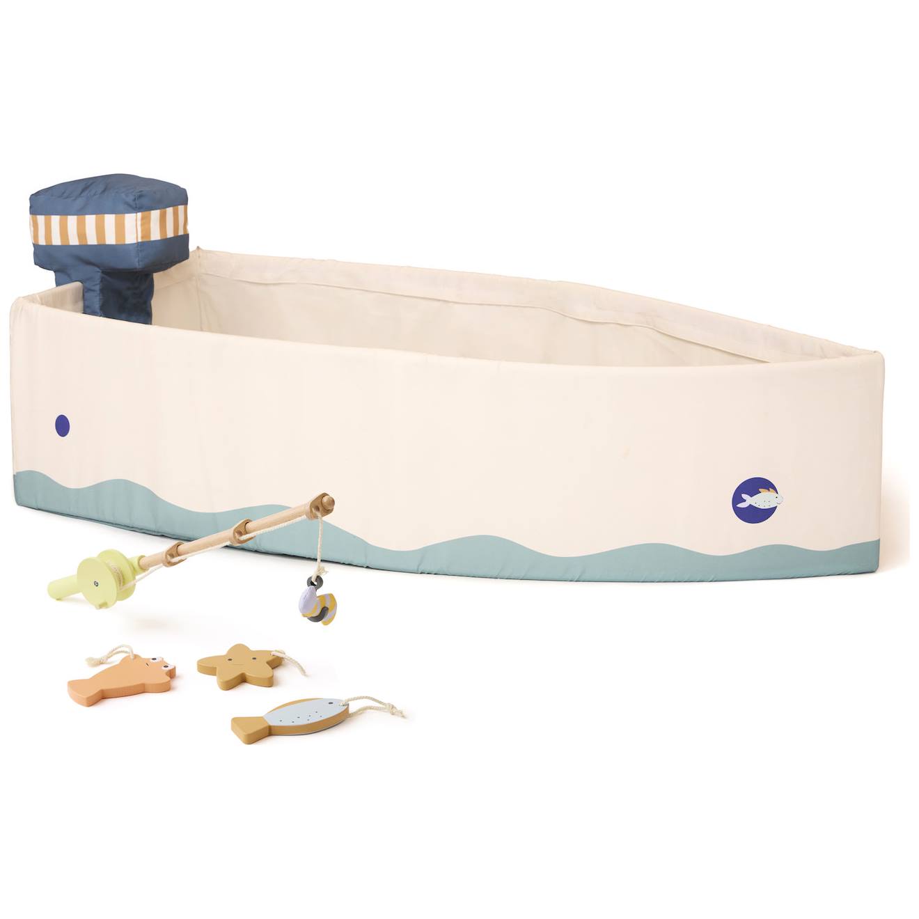 Bateau En Toile Avec Kit De Pêche Kid's Hub Beige, Bleu, Jaune