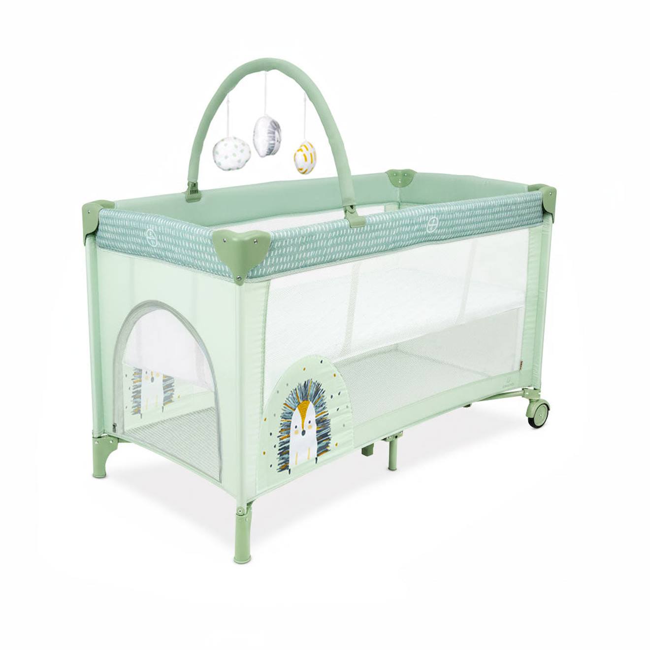 Lit De Voyage Double Hauteur Complet Duo Hérisson Vert