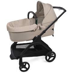 Housse de nacelle et drap housse pour nacelle praliné vichy rayures moka  - vertbaudet enfant