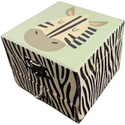 Linge de maison et décoration-Boîte à bijoux musicale cube zèbre