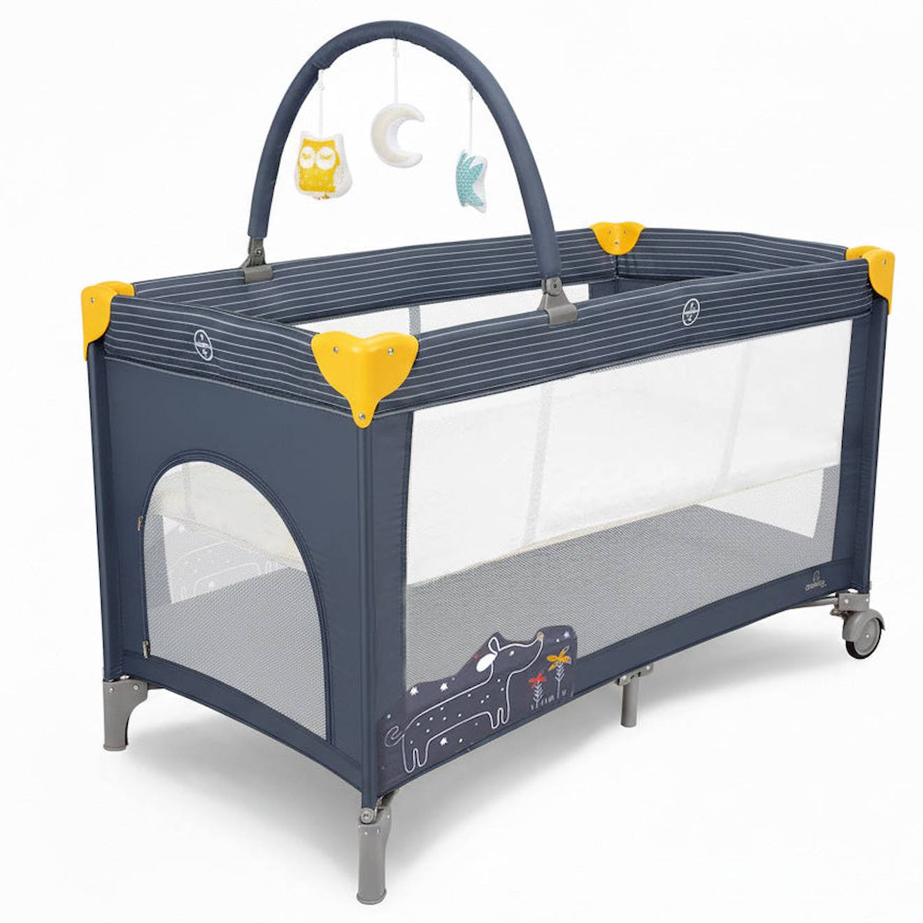 Lit De Voyage Double Hauteur Complet Duo Petit Chien Gris